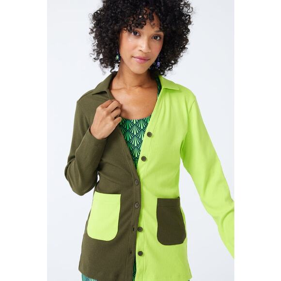 Terez Sweaters - Terez Ribbed Knit Cardigan Long Sleeve Button Down Women’s Size M Colorblock